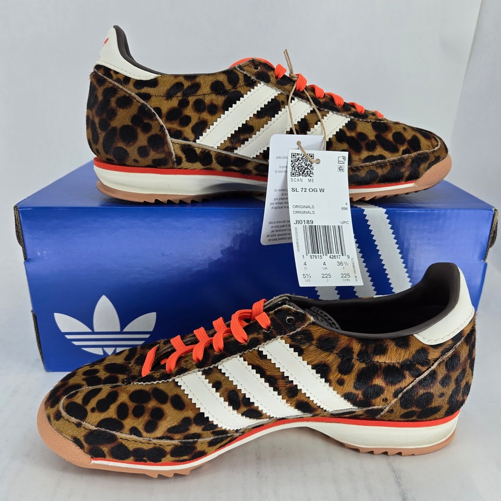 Adidas Originals SL 72 OG W Leopard Print Pony Hair Sneakers JI0189 Womens 5.5